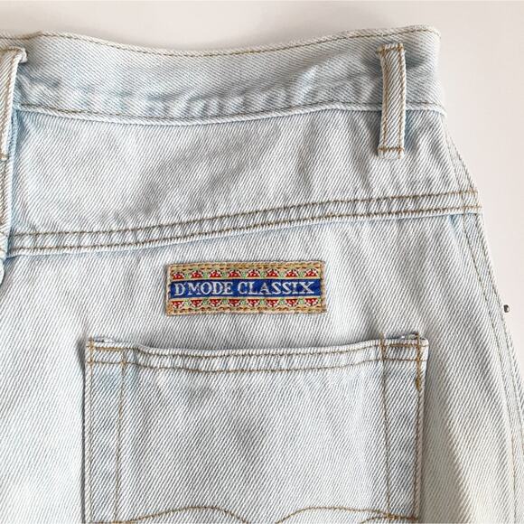 Vintage 80s Wide Leg High Rise Jeans Embroidered Light Wash Mom Jeans Womens 14 - Picture 5 of 11